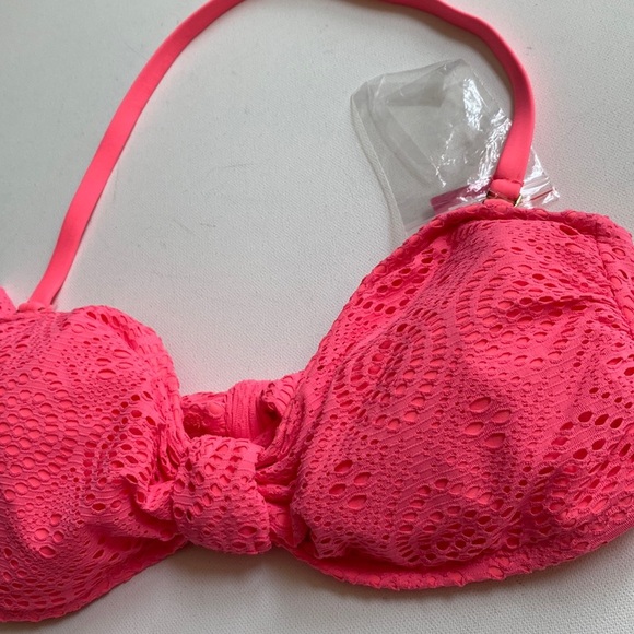Xhilaration Coral bandeau halter bikini top ONLY, Size M, NWT - Picture 3 of 7